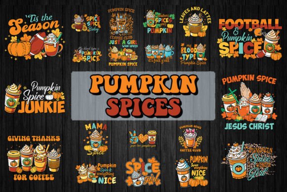 Autumn Pumpkin Spices SVG Bundle: Graphics for T-Shirt Designs
