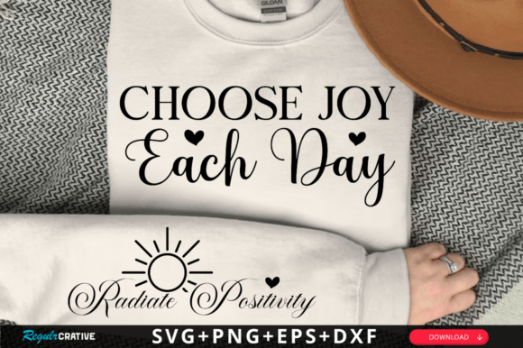 Choose Joy Each Day Sleeve SVG Design: Graphics & T-Shirt Designs