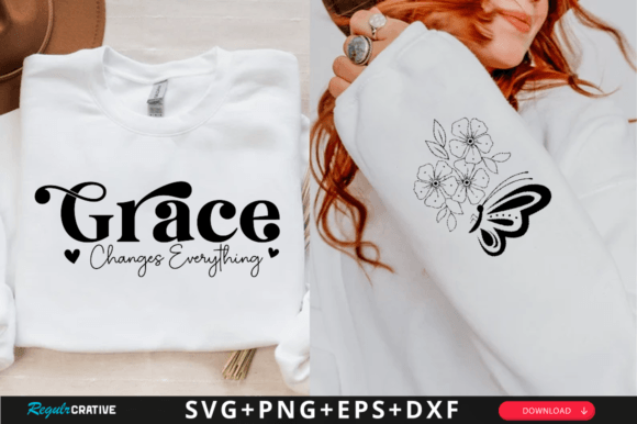 Grace Changes Everything Sleeve SVG: Graphics for T-Shirt Designs