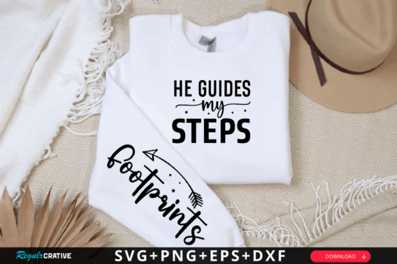He Guides My Steps Sleeve SVG Graphics