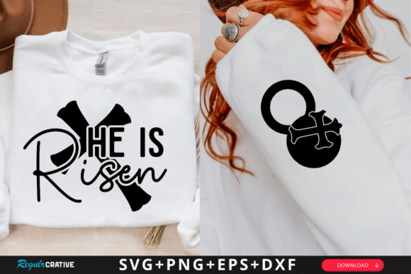 He is Risen Sleeve SVG: Graphics for Faith-Based T-Shirt Designs